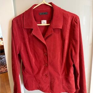 Rouie Suede-Effect Tailored Button Blazer